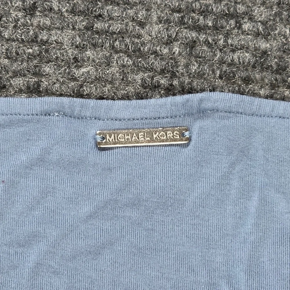 Michael Kors‎ Mixed Media Layered Tunic Top Women's Size Light Blue V-Neck